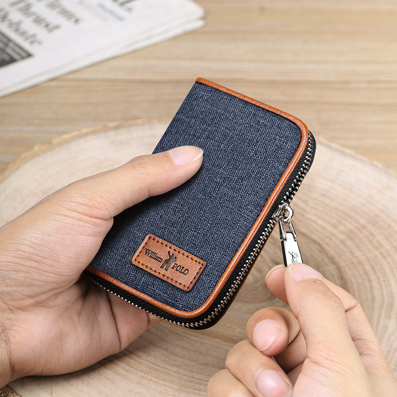 英皇保罗拉链卡夹多卡位小巧名片包 英皇保罗卡包