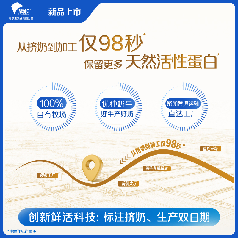 【国货之光】君乐宝旗帜帜护3段乳铁蛋白幼儿配方牛奶粉800g*1罐