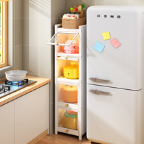 Clamp Slit Kitchen Floor Shelve Multilayer With Door Discharge Machine Pan With Narrow Side Containing Layer Frame Home Zero Food Intake Cabinet