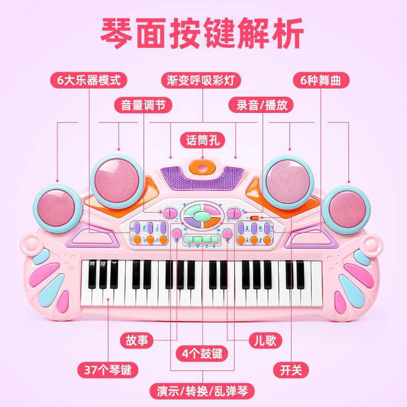 儿童玩具婴幼儿初学者多功能电子琴 勒米熊电子琴玩具/儿童电子琴