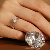 Rui Ai S925 Silver Trust Elegant Six Claw Round Diamond Ring Diamond Ring Proposal Wedding Ring