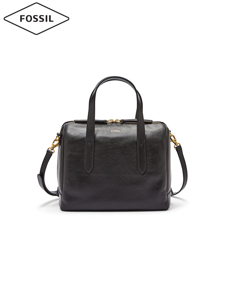 fossil化石复古摩登牛皮波士顿包 fossil箱包女士包袋