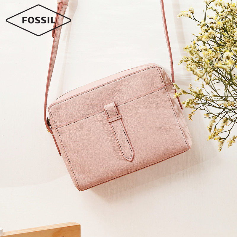 fossil欧美时尚文艺简约牛皮女拉链 fossil箱包女士包袋
