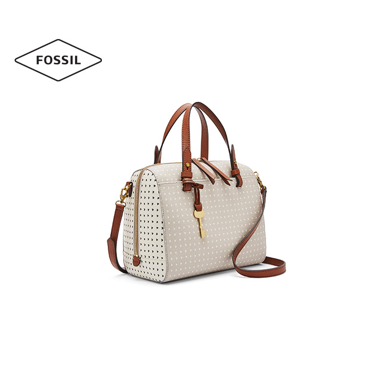 fossil化石高级感简约单肩波士顿包 fossil箱包女士包袋