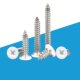 White countersunk head self-tapping screw paint spray white screw