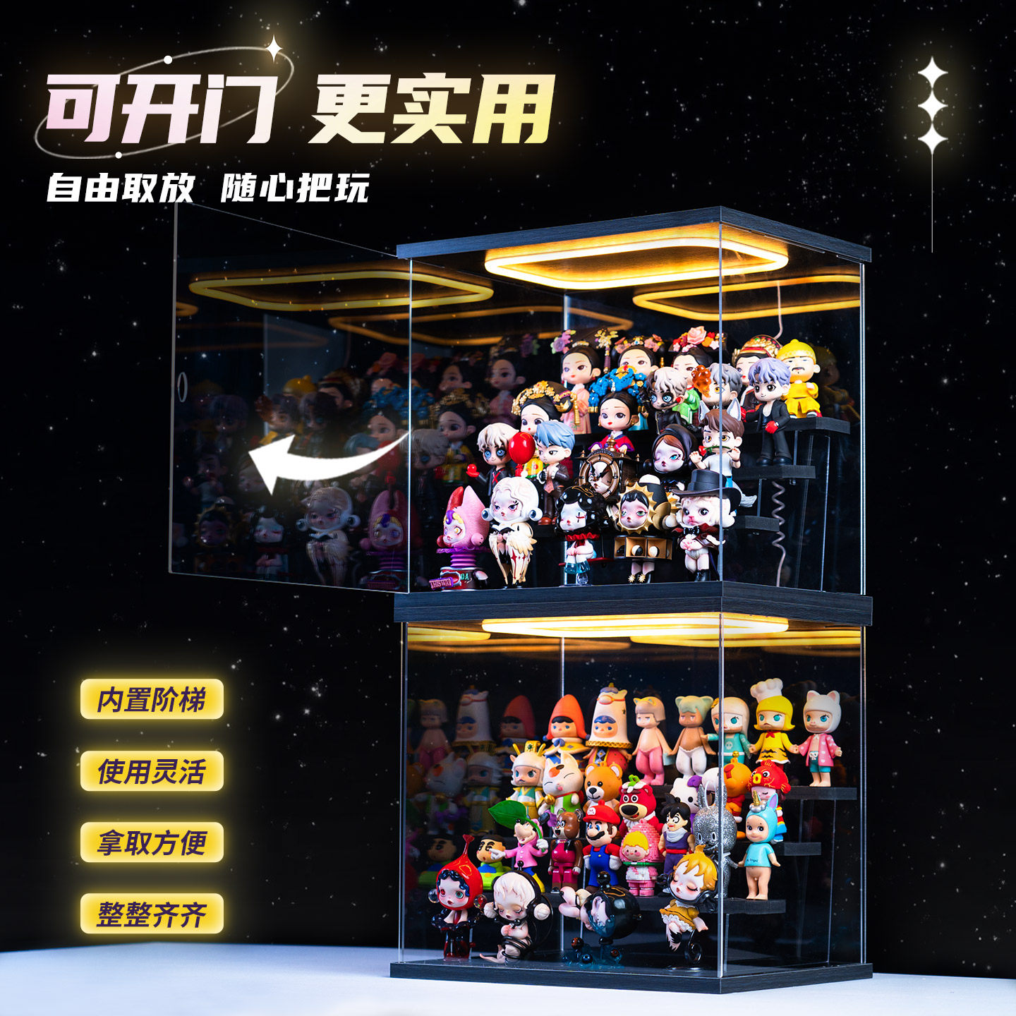 亚克力盲盒收纳盒展示架手办摆件展示柜Dimoo泡泡玛特防尘展示盒,淘宝优惠券,粉丝福利购,淘宝优惠卷