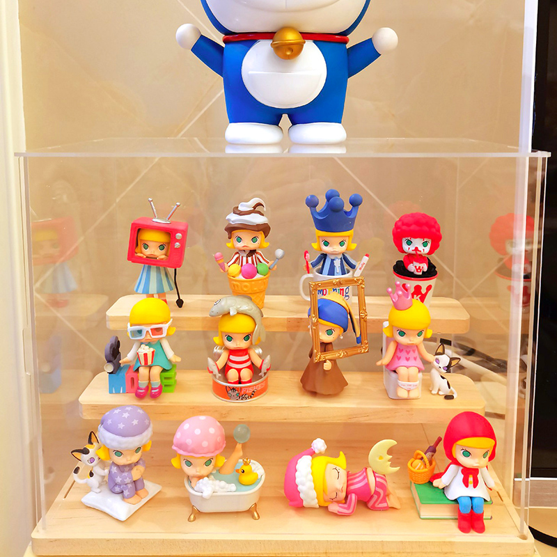Fully transparent blind box storage display stand Bubble Mart acrylic dust box doll hand-held storage box storage rack
