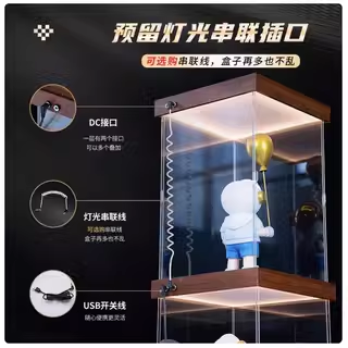 适用泡泡玛特MEGA SPACE MOLLY 彩虹 400%手办灯箱亚克力收纳盒 - 图1