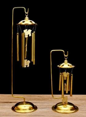 铜风铃六管金属铜铃铛麒麟风铃挂门窗家居客厅阳台挂饰装饰品礼物