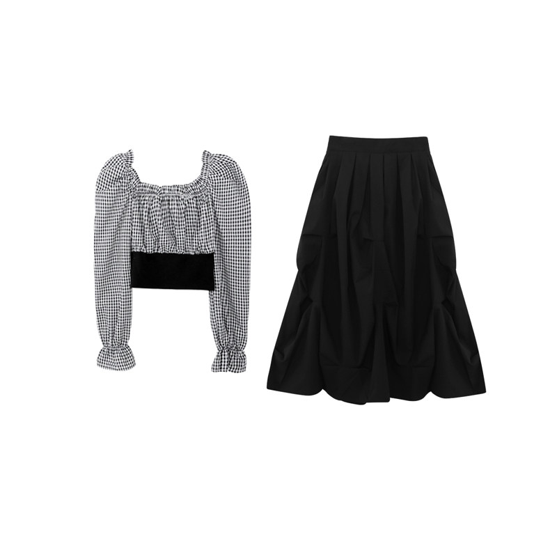 菡薇妮格子2020初秋季新款套装衬衫 菡薇妮衬衫