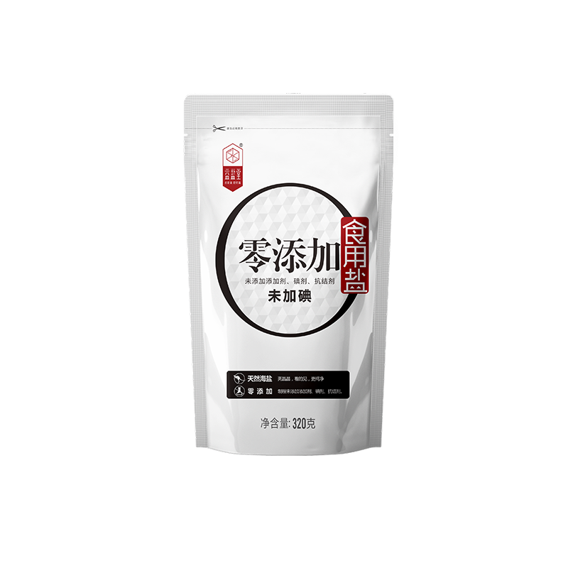 益盐堂未加碘海盐食用盐0添加320g无抗结剂炒菜无碘家用调味盐巴