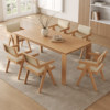 August solid wood dining chair in cream style