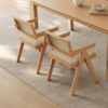 August solid wood dining chair in cream style