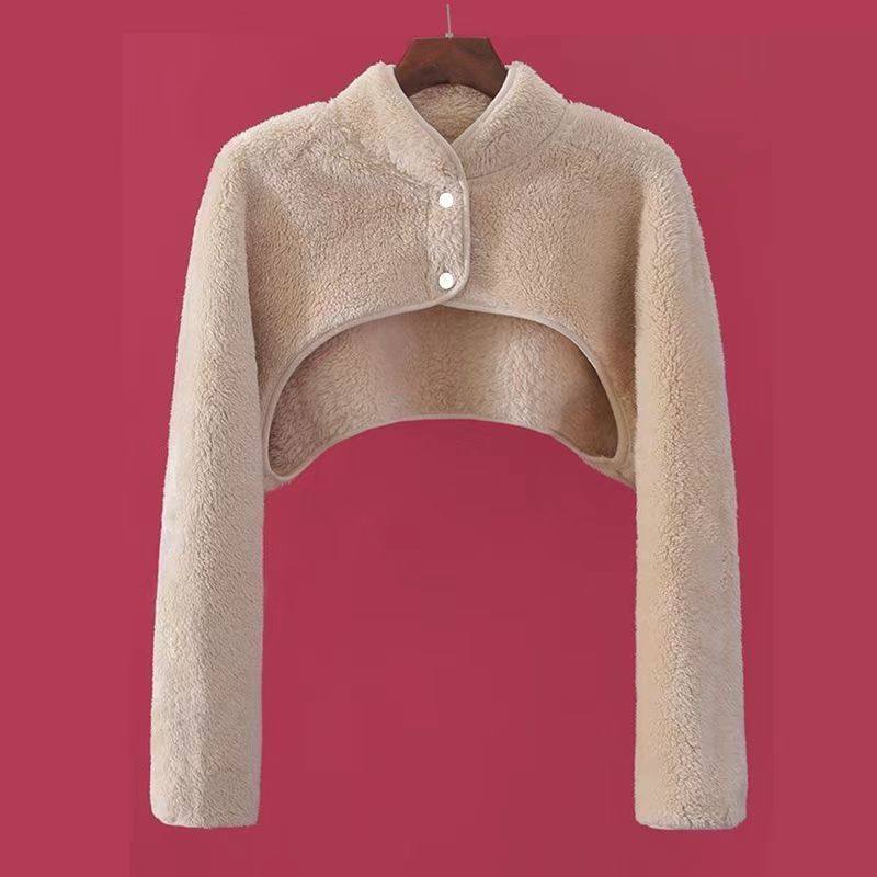 睡觉肩颈保暖长袖坎肩女珊瑚绒喂奶披肩玩手机护肩200斤短外套女,淘宝优惠券,粉丝福利购,淘宝优惠卷