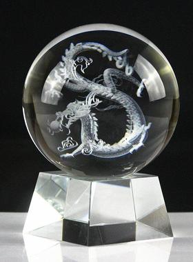 水晶玻璃球3D雕刻立即成功乔迁家装支持定制的标志图案