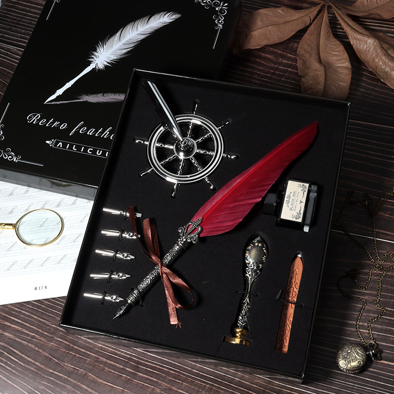 艾黎创意蘸水笔仙女鹅毛钢笔欧式复古英伦学生用羽毛笔,淘宝优惠券,粉丝福利购,淘宝优惠卷