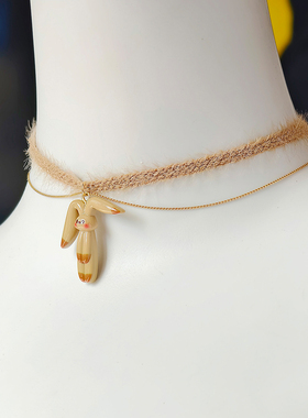 原创秋冬choker卡通兔兔项链