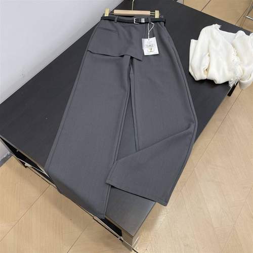 高级感西装裤女新款高腰显瘦宽松垂感窄版直筒阔腿裤K#16 - 图3