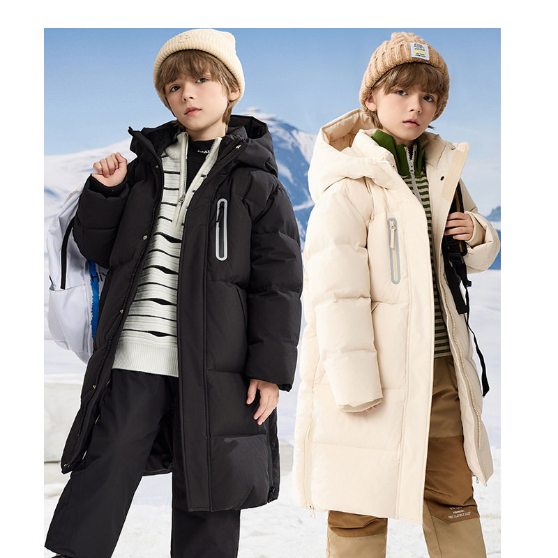 鸭鸭儿童羽绒服2024冬装新款男童90白鸭绒中大童中长款女童加厚款,淘宝优惠券,粉丝福利购,淘宝优惠卷