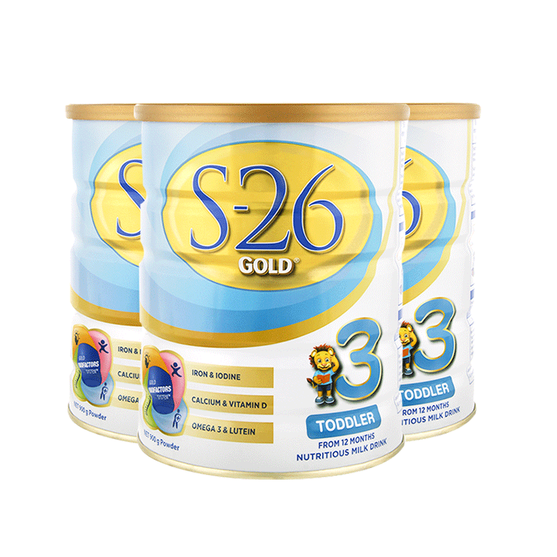 S-26海外旗舰店【】惠氏S26金装3段新西兰进口婴幼儿宝宝奶粉900g*3罐装3