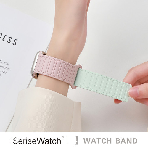 张婧仪同款适用iwatchs11手表带s10苹果手表applewatch9磁吸硅胶女ultra3男夏天透气SE高级41mm运动创意s6/7 - 图2