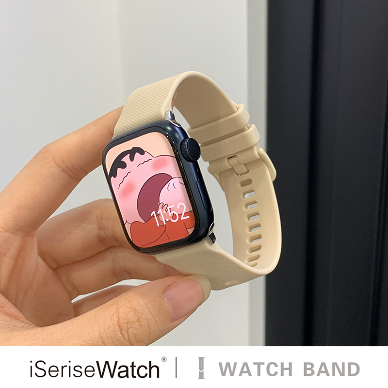 iserisewatch适用苹果手表s9apple watchs8表带iwatchs7/se硅胶表带新款夏天透气小众高级创意表带41/45mm女 - 图2