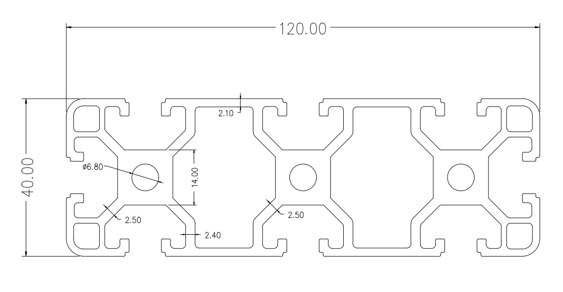 工业铝型材欧标40120流水线框架铝合金型材工作台铝材面板 - 图1