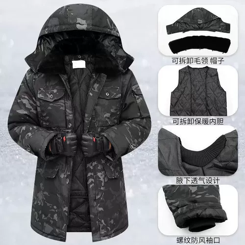 Демисезонное водонепроницаемое пальто, камуфляжный удерживающий тепло пуховик, куртка, увеличенная толщина