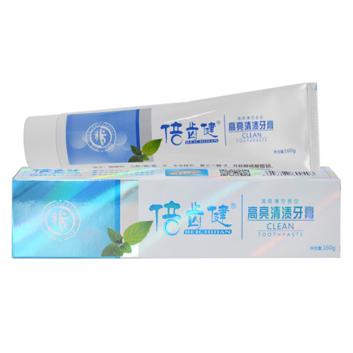 倍齿健高亮清渍牙膏湖南绿之韵160克清新口气减轻牙渍减少牙软垢 - 图3