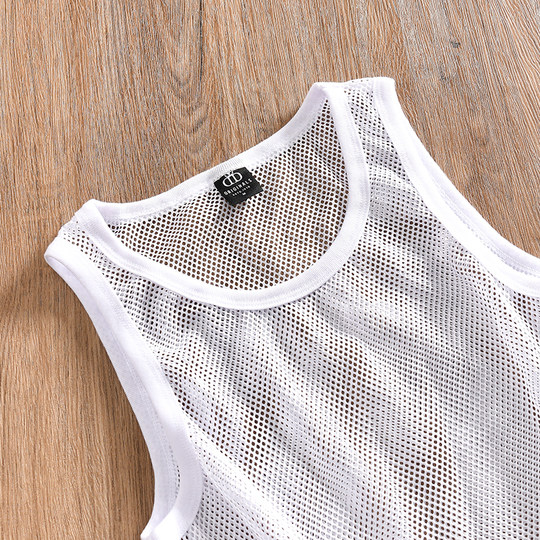 Летний пуловер с узкими плечами, жилет из ледяной сетки