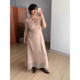 FishCake plus size fat pink style ວັນພັກຜ່ອນ floral suspender dress ຂອງແມ່ຍິງ slim ແລະ versatile dress