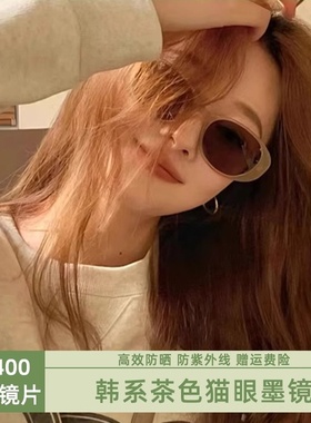 茶色墨镜女款2025新款高级感防晒防紫外线网红复古时尚百搭太阳镜