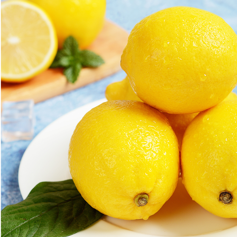 乐知果旗舰店四川安岳黄柠檬大果新鲜水果尤力克柠檬当季含箱6斤包邮皮薄多汁2