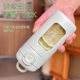 Beautiful girl's straw glass cup is compact and portable