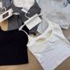 Fei Zi Ji 2511-2 Spring and Summer White Camisole Women's Sexy Thin Strap Western Style Versatile Beautiful Back Top with Breast Pad