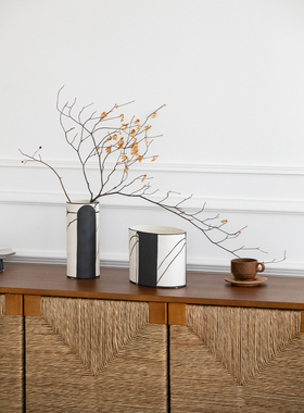 野作陶瓷新中式艺术手绘摆件客厅