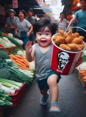 网红欢乐全家桶搞笑萌娃简约休闲修复刮痕贴墙粘贴画定制艺术贴纸