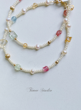 Timee碧玺串珠原创设计手链女