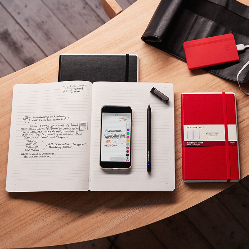 意大利Moleskine 全新二代智能书写笔记本套装纸屏同步笔记有声回放手写笔迹备份办公云同步记事本礼品套装