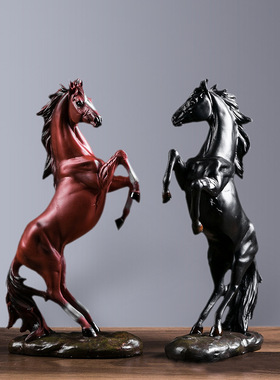 新中式风水摆件十二生肖马到成功办公室摆件开业乔迁新居装饰礼物