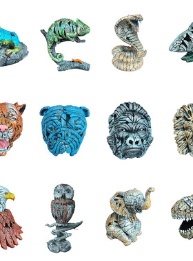 狮子动物雕像animaI scuIpture鲨鱼蛇蜥蜴猫头鹰雕像树脂工艺摆件