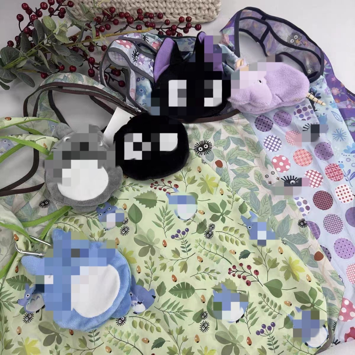 动漫小猫吉购物袋出口外贸可爱的卡通公仔收纳袋超市环保袋钥匙扣,淘宝优惠券,粉丝福利购,淘宝优惠卷