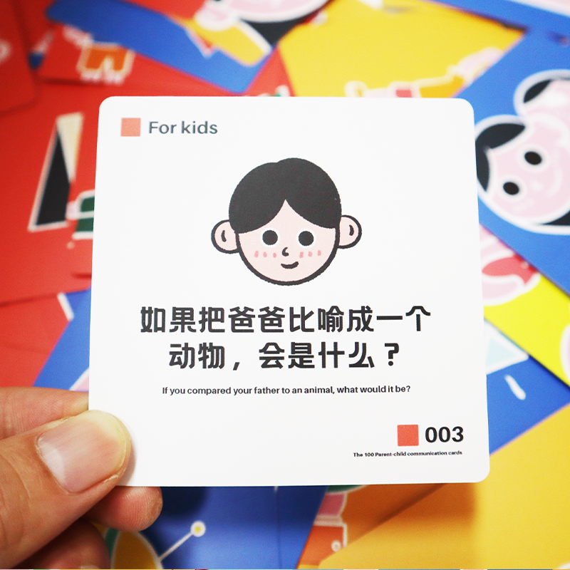 我们仨-100个亲子问题互动卡牌 / 亲子沟通 / 情感交流 /好好想想 - 图1
