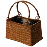 Китайская соломенная ретро система хранения, японская портативная коробочка для хранения, чайный сервиз, плетеная корзина для хранения, «сделай сам»