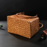 Китайская соломенная ретро система хранения, японская портативная коробочка для хранения, чайный сервиз, плетеная корзина для хранения, «сделай сам»