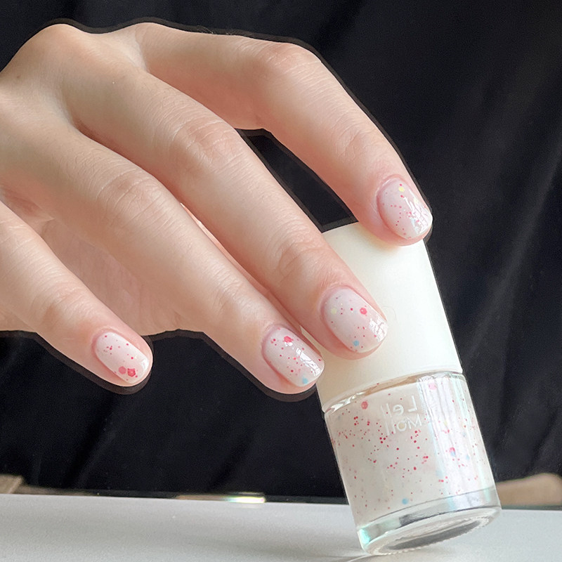 12free免烤持久Lellmoll2025新款乳白色亮片指甲油夏天油性不可剥,淘宝优惠券,粉丝福利购,淘宝优惠卷