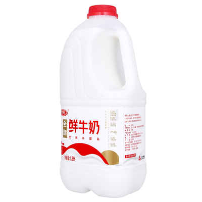 三元家庭桶装全脂纯鲜牛奶 1.8L