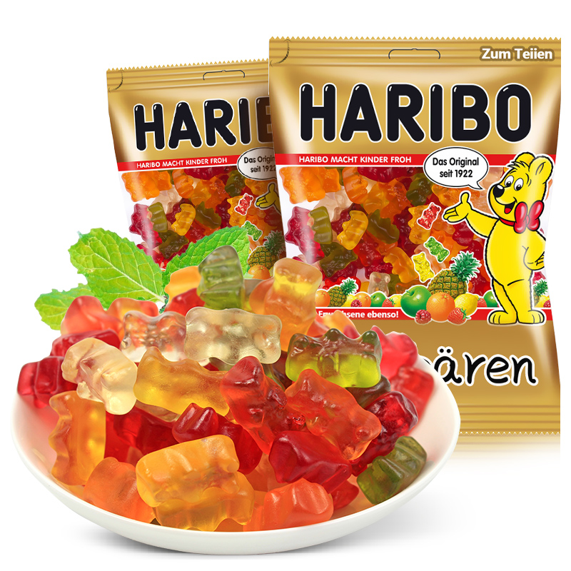 德国进口haribo哈瑞宝金熊软糖175克喜糖小熊qq水果橡