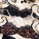 French sexy leopard print lace half-cup ultra-thin anti-sagging push-up bra set for big breasts and small size