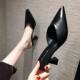 Baotou half slippers for women's outer wear Internet celebrity versatile pointed toe high heels thick heel sandals for women 2023 summer mid-heeled slippers